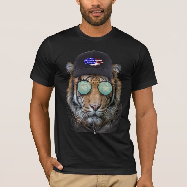 Funny wildlife dressed up Bengal Tiger T-Shirt (Front)