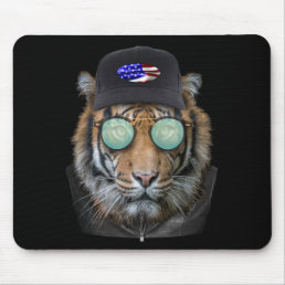 Funny wildlife dressed up Funny Bengal Tiger Mouse Pad