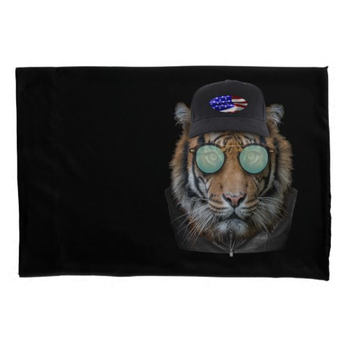 Funny wildlife dressed up Funny Bengal Tiger Pillow Case