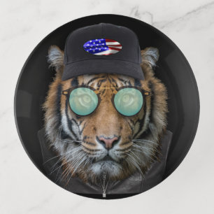 Funny wildlife dressed up Funny Bengal Tiger Trinket Tray