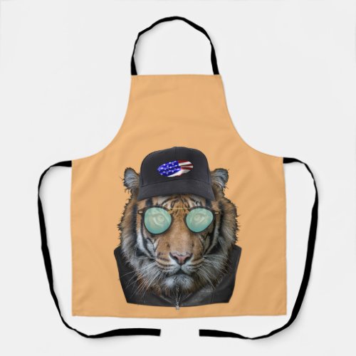 Funny wildlife dressed up Funny Bengal Tiger Wood  Apron