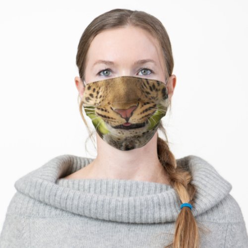 funny wildlife forest jungle animal leopard adult cloth face mask