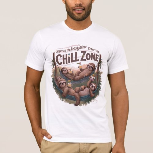 Funny Wildlife Jungle Animal love Chill Zone sloth T_Shirt