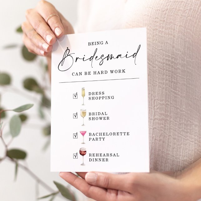 Funny Will You Be My Bridesmaid Proposal Card (Creator Uploaded)