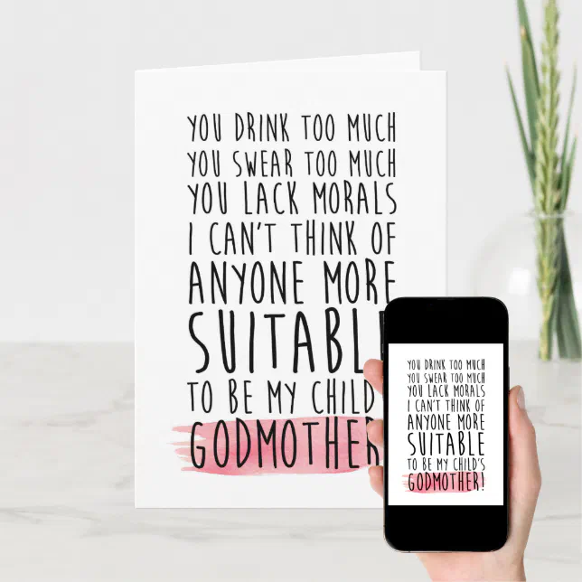 Funny Will You Be My Godmother Card Zazzle