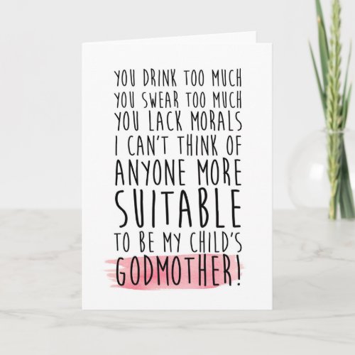 funny will you be my godmother card