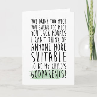 funny will you be my godparents card
