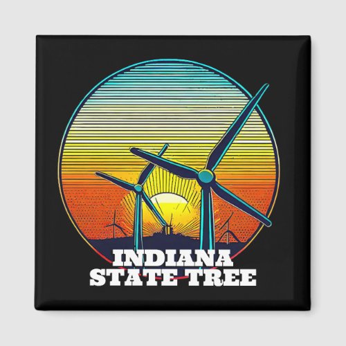 Funny Wind Turbines State Tree Magnet