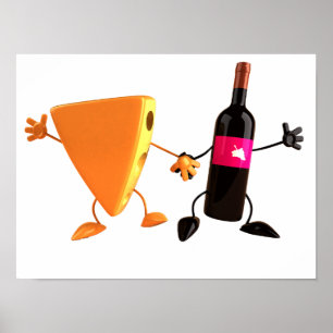 Funny Wine and Cheese Party Poster