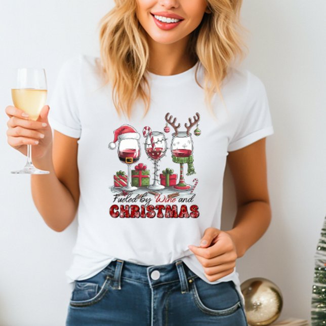 Funny Wine and Christmas Women's Tee (Creator Uploaded)