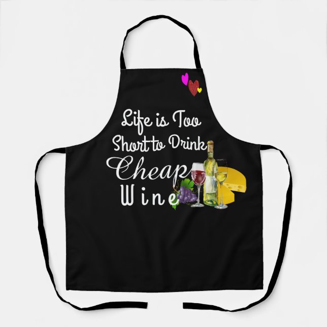 Funny Wine Apron - Wine Lovers Gift For Mom (Front)