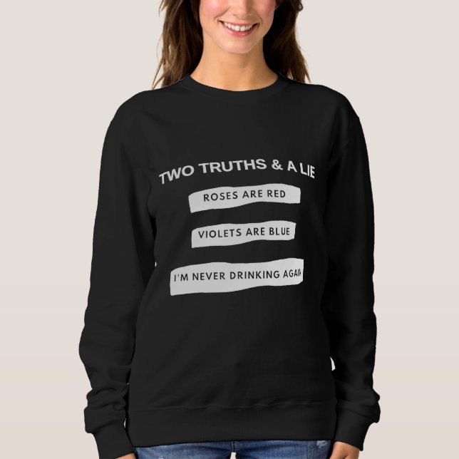 Funny Wine Beer Hangover Im Never Drinking Alcohol Sweatshirt (Front)