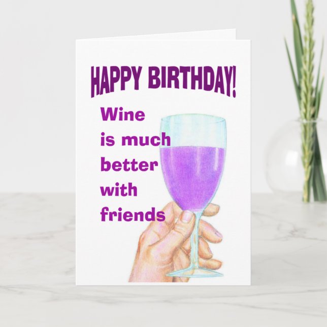 funny wine birthday card (Front)