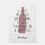 Funny Wine Bottle Saying Name Red Black Nice Kitchen Towel at Zazzle