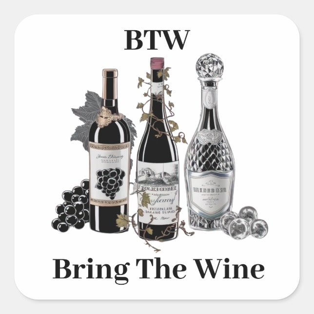 Funny Wine Bottles Stickers (Front)