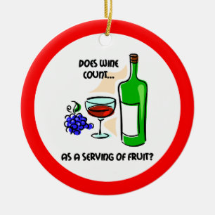Funny wine ceramic ornament