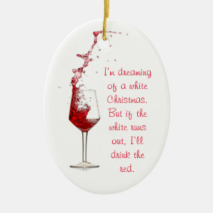 Funny Wine Christmas Ornament