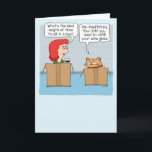 Funny Wine Drinker and Cat Enjoy Box Time Birthday Card<br><div class="desc">Here's a funny birthday card featuring a woman drinking a glass of wine asking her cat about the ideal length of time to sit in a box. It's indefinitely for the cat. For the woman, it's until she needs a refill. Thank you for choosing this original design by © Chuck...</div>