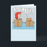 Funny Wine Drinker and Cat Enjoy Box Time Birthday Card<br><div class="desc">Here's a funny birthday card featuring a woman drinking a glass of wine asking her cat about the ideal length of time to sit in a box. It's indefinitely for the cat. For the woman, it's until she needs a refill. Thank you for choosing this original design by © Chuck...</div>