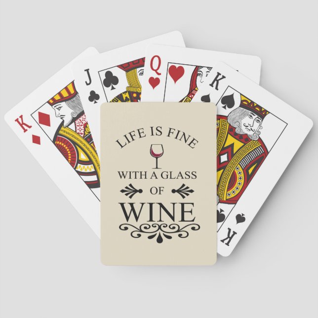 Funny wine drinker quote poker cards (Back)