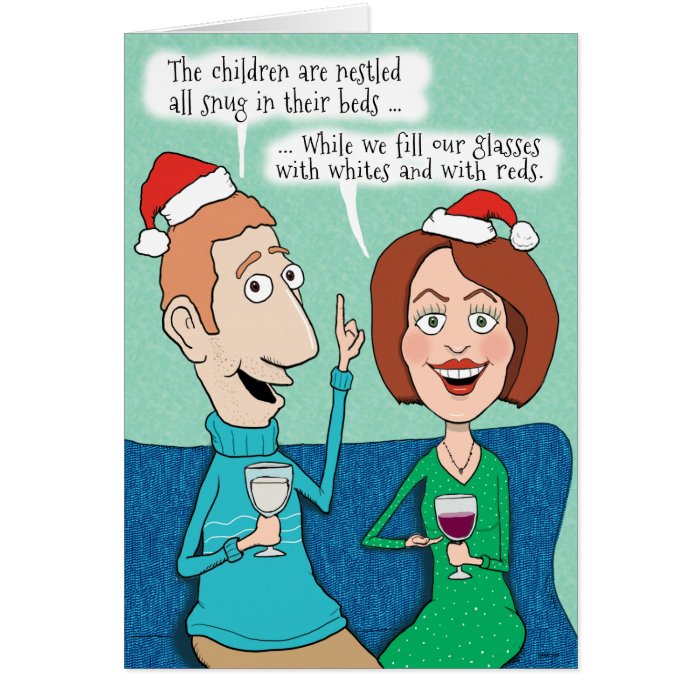 Funny Wine Drinkers Christmas Card | Zazzle