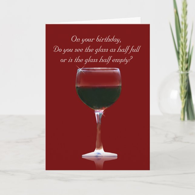 Funny Wine Happy Birthday Customizable Card (Front)