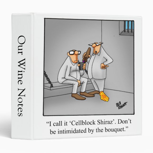 Funny Wine Humor Binder Gift (Front/Spine)