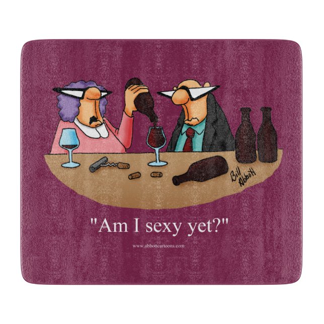 Funny Wine Humor Cutting Board (Front)