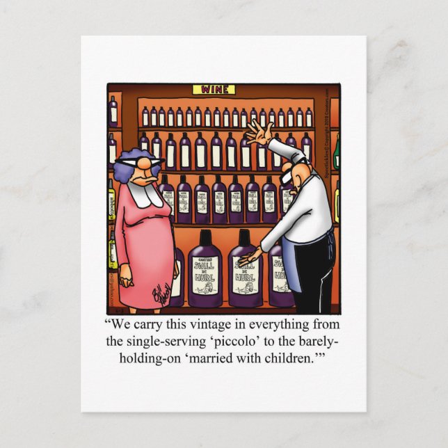 Funny Wine Humor Postcard  (Front)