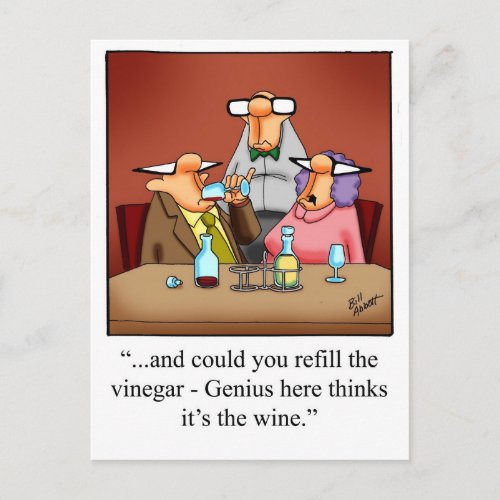 Funny Wine Humor Postcard Spectickles