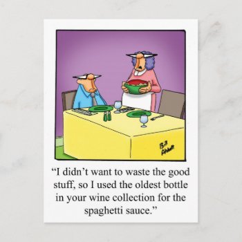 Funny Wine Humor Postcard "spectickles" by Spectickles at Zazzle
