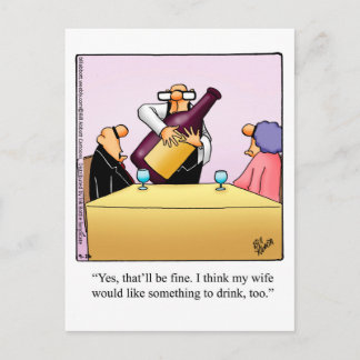 Funny Wine Humor Postcard "Spectickles"