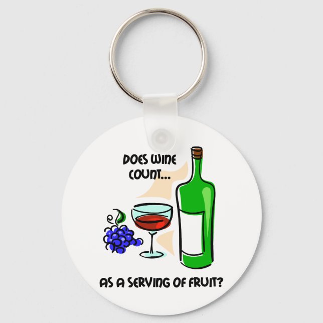 Funny wine humor saying keychain (Front)