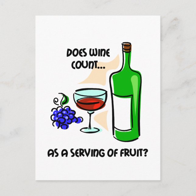 Funny wine humor saying postcard (Front)