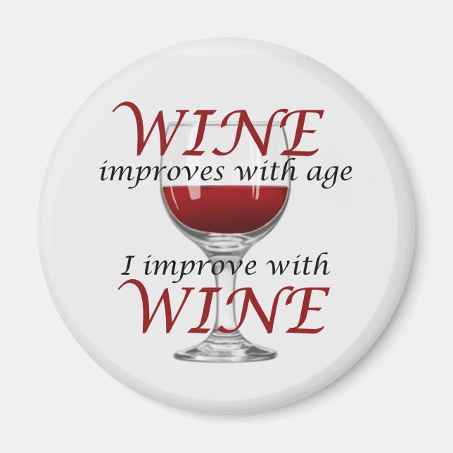 Funny Wine Improves Magnet (Front)