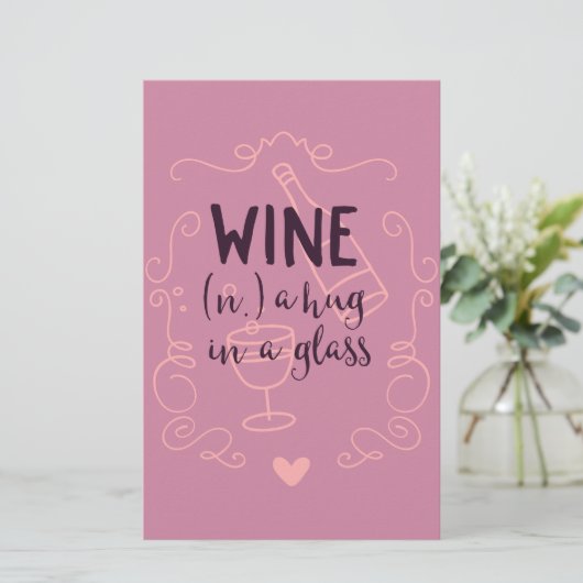 Funny Wine is a Hug in a Glass (Standing Front)