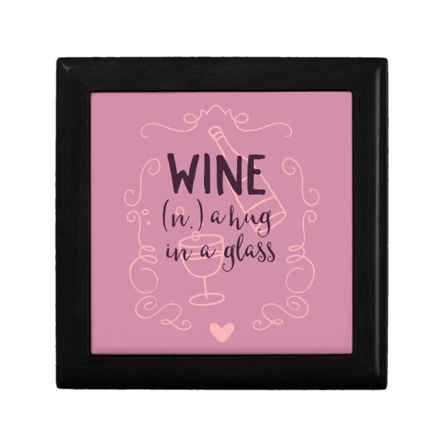 Funny Wine is a Hug in a Glass Gift Box (Front)