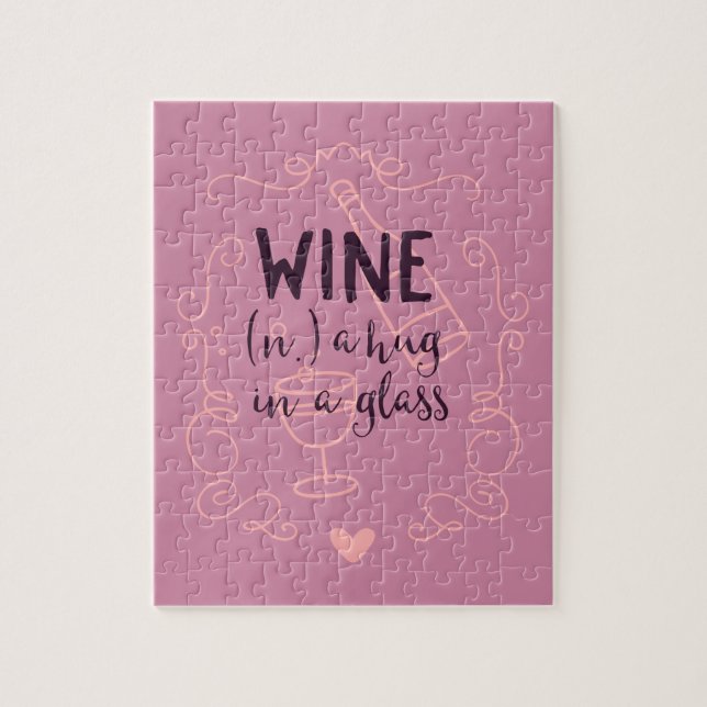 Funny Wine is a Hug in a Glass Jigsaw Puzzle (Vertical)