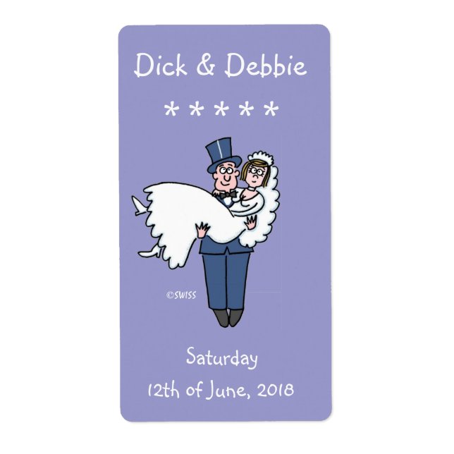 Funny Wine Labels For Wedding 2" x 3.75" (Front)