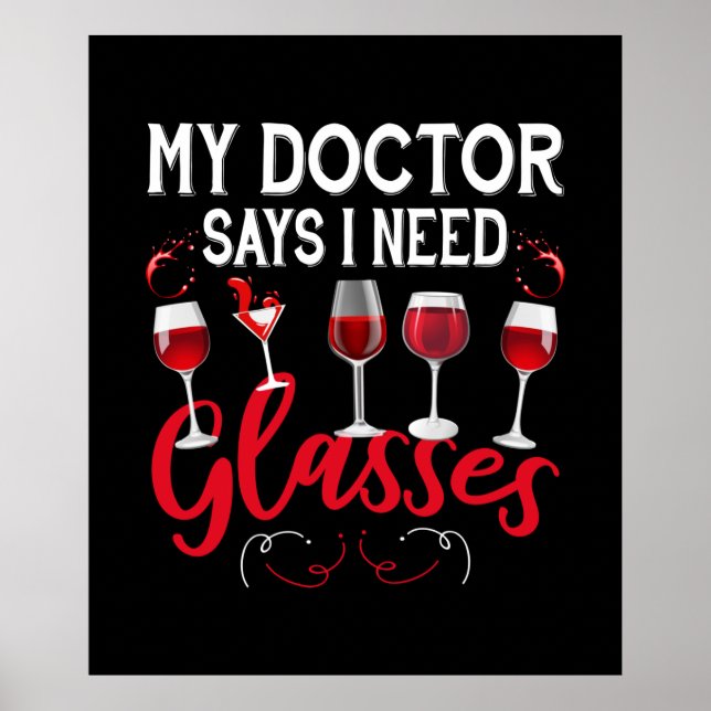 funny wine lovers word art Poster  (Front)