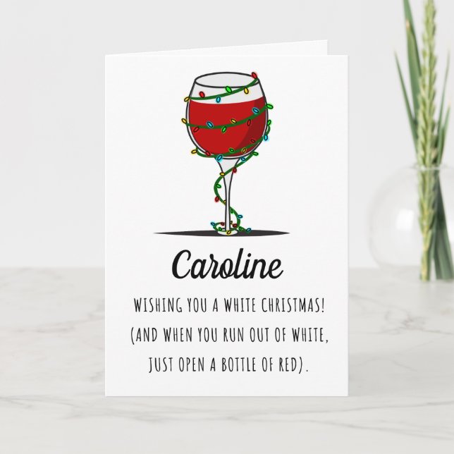 Funny Wine Name Merry Christmas Holiday Card (Front)