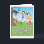 Funny Wine Pinata birthday card<br><div class="desc">Here's a funny birthday card featuring a woman who has hit the wine pinata in just the right spot, letting the good times flow! That's the way to get the party started! The perfect card for a wine lover! Thanks for choosing this original design by © Chuck Ingwersen. I post...</div>