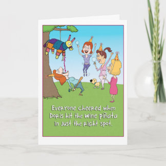 Funny Wine Pinata birthday card