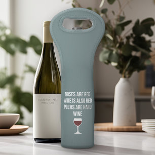 Funny Wine Poem - Wine is Red Poetry is Hard Wine Bag