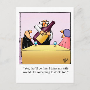 Funny Wine Postcard "Spectickles"