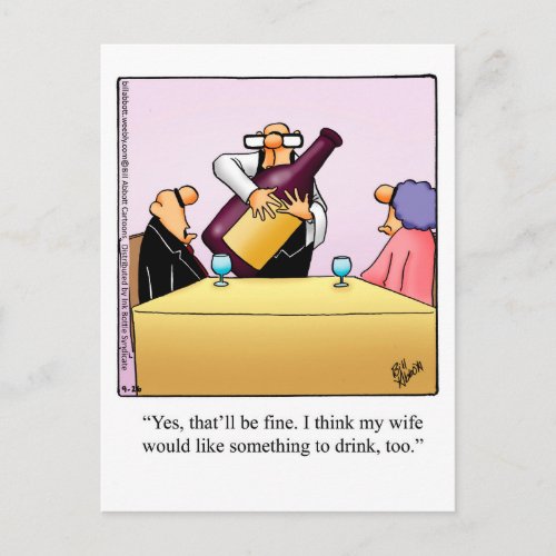 Funny Wine Postcard Spectickles