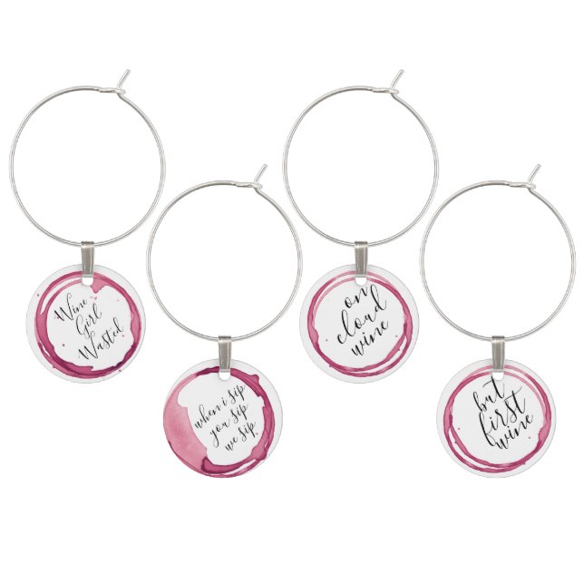 Funny Wine Puns Charm (Staggered)