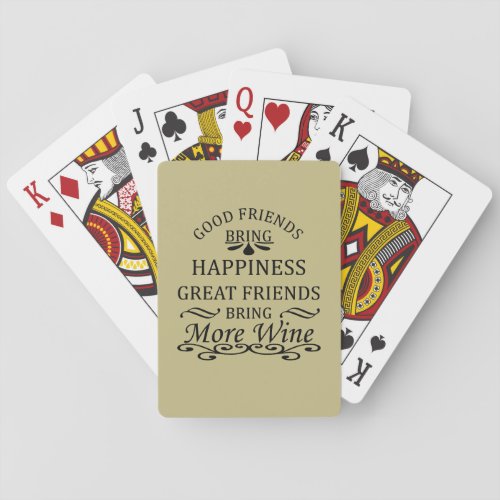 funny wine quote for friends playing cards