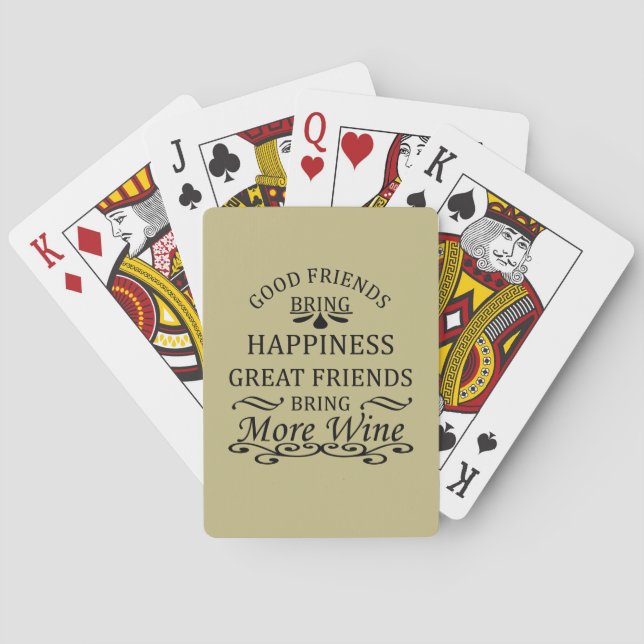 funny wine quote for friends poker cards (Back)