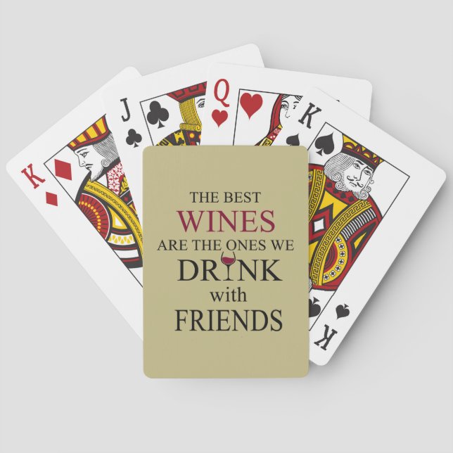 funny wine quote for friends poker cards (Back)